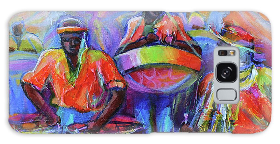 Abstract Galaxy Case featuring the painting Steel Pan Carnival by Cynthia McLean