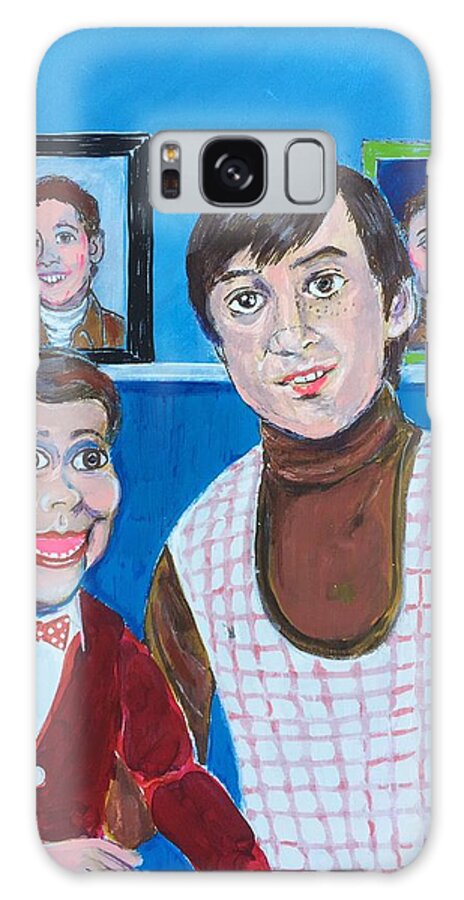 Ventriloquist Dummy Jerry Mahoney Paul Winchell 1950's 1970's Turtleneck Stevie Small Ventriloquism Creepy School Pictures Galaxy Case featuring the painting Stevie and Jerry by Jonathan Morrill