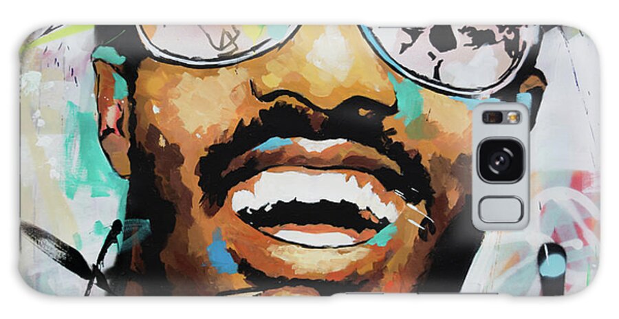 Tevie Wonder Galaxy Case featuring the painting Stevie Wonder Portrait by Richard Day