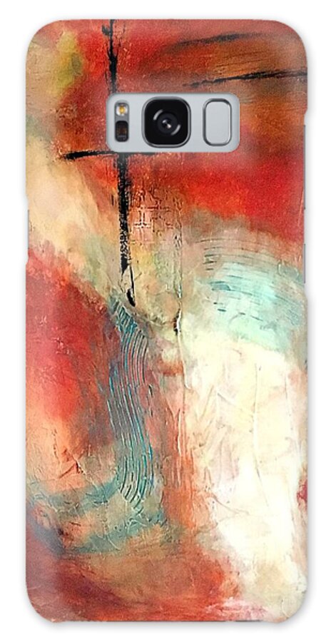 Abstract Art Galaxy Case featuring the painting Sticks and Stones by Mary Mirabal