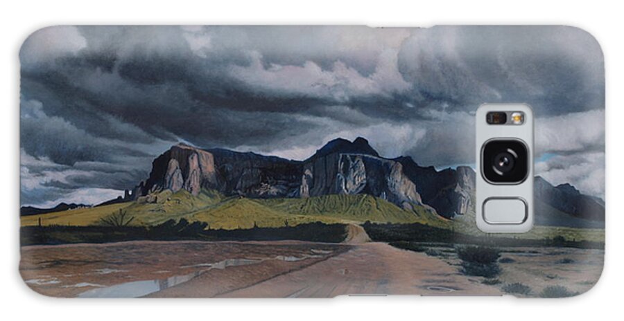 Superstitions Galaxy Case featuring the painting Storm over The Superstitions by Barbara Barber