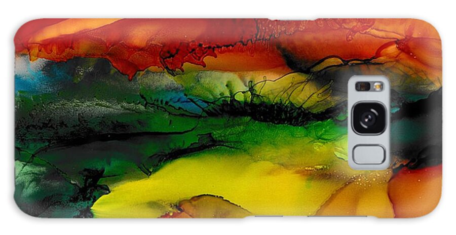Abstract Galaxy Case featuring the painting Stormy by Louise Adams