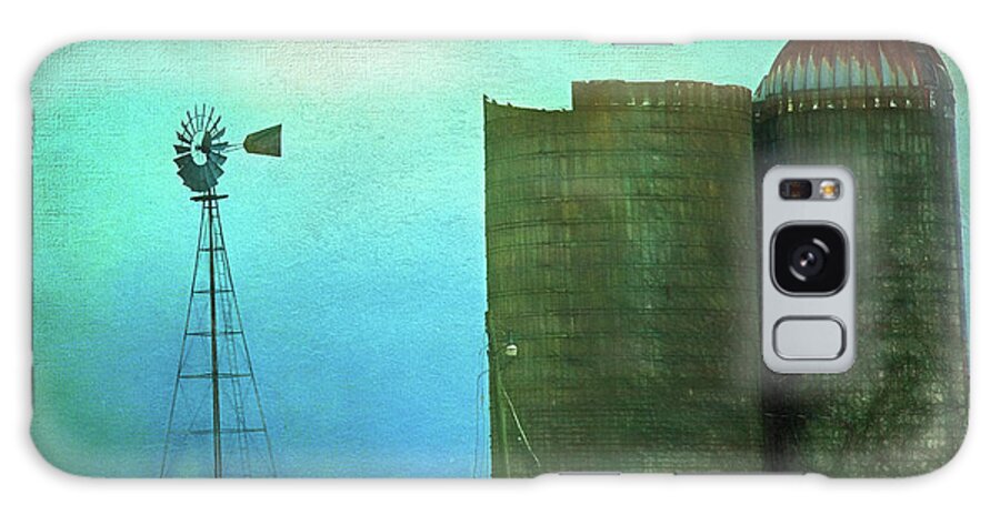 Silos Galaxy Case featuring the photograph Stormy Old Silos and Windmill by Anna Louise