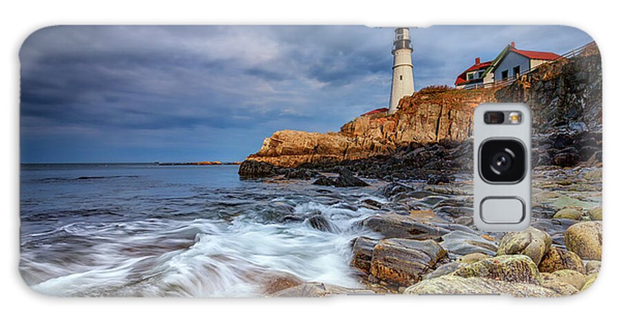 Portland Head Lighthouse Galaxy Case featuring the photograph Stormy Skies at Portland Head by Rick Berk