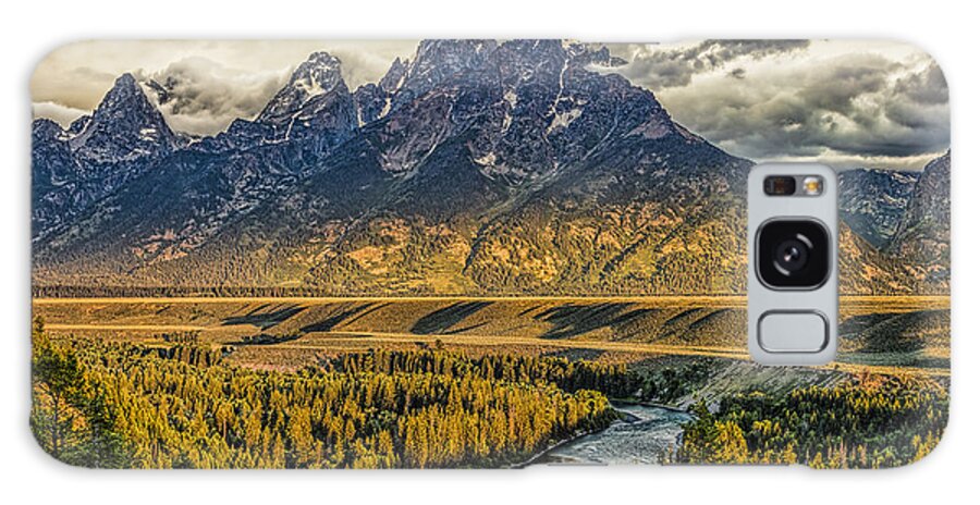 Grand Teton National Park Galaxy S8 Case featuring the photograph Stormy Sunrise over the Grand Tetons and Snake River by Josh Bryant
