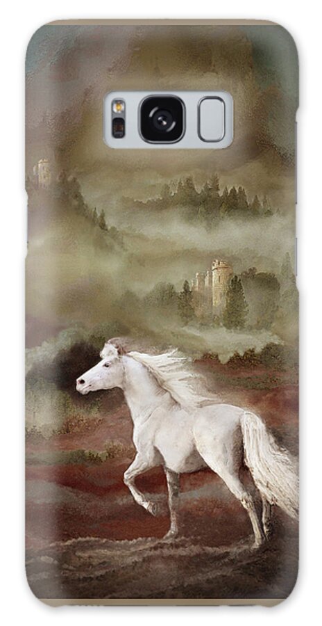 Fantasy Horses. French Castles Galaxy Case featuring the photograph Storybook Stallion by Melinda Hughes-Berland
