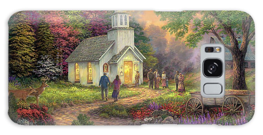 Church Art Galaxy Case featuring the painting Strength Along the Journey by Chuck Pinson