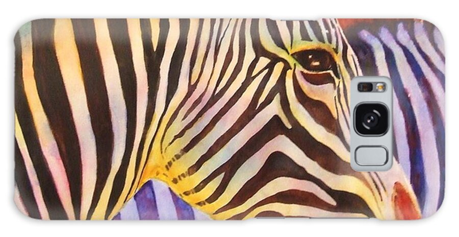 Zebra Galaxy Case featuring the painting Stripes by Greg and Linda Halom