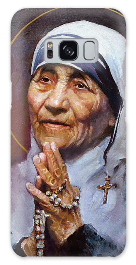 St.teresa Galaxy Case featuring the painting St.Teresa of Calcutta by Ylli Haruni