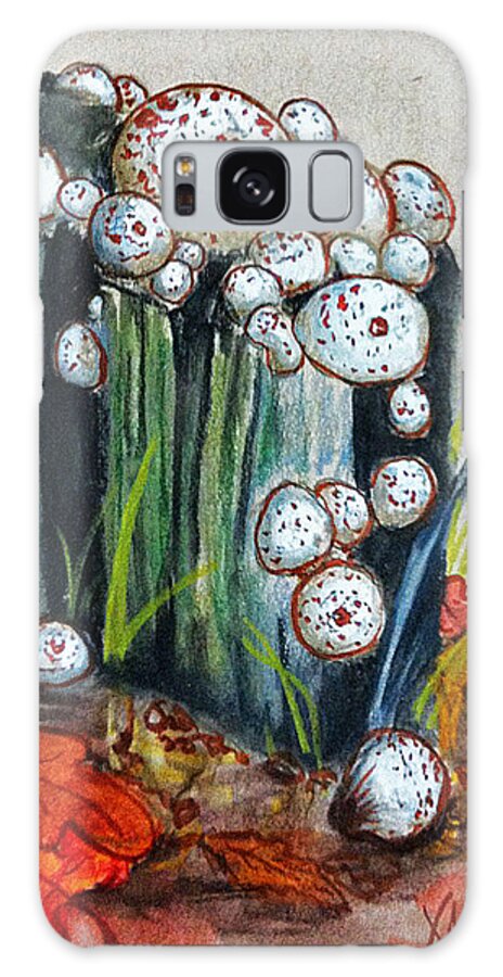Weaselwise Galaxy Case featuring the drawing Studded Puffball Study by Alexandria Weaselwise Busen