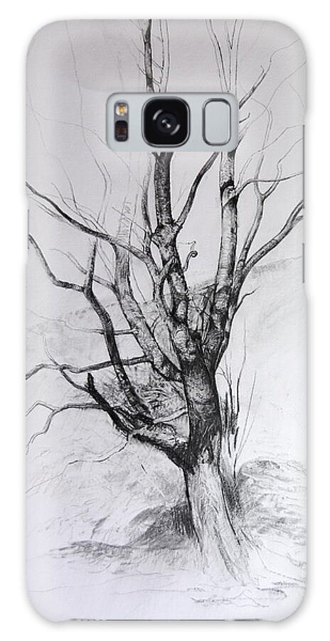 Landscape Galaxy Case featuring the drawing Study of a Tree by Harry Robertson