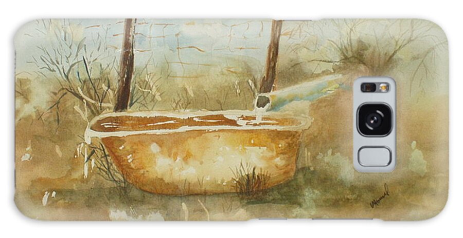 Watercolor Galaxy S8 Case featuring the painting Study of a watering tub by Vicki Housel