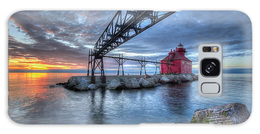 Door County Galaxy Case featuring the photograph Sturgeon Bay Lighthouse Sunrise by Paul Schultz