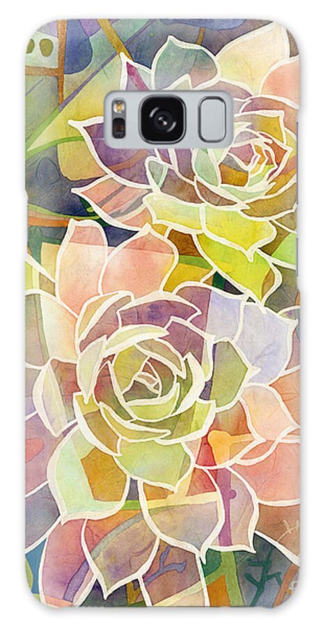 Hens And Chicks Galaxy Case featuring the painting Succulent Mirage 2 by Hailey E Herrera