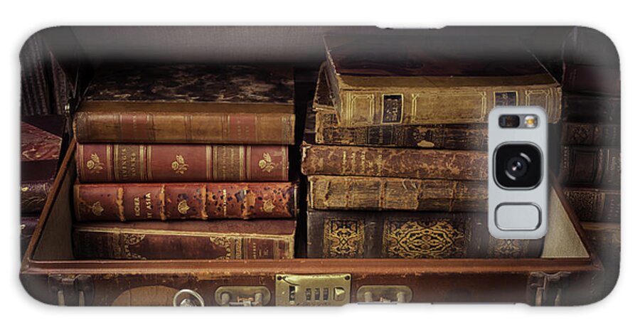 Book Galaxy Case featuring the photograph Suitcase Full Of Books by Garry Gay