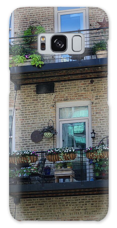 Auburn Galaxy Case featuring the photograph Summer Balconies in Chicago Illinois by Colleen Cornelius