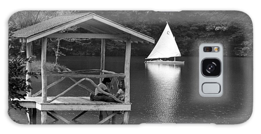 Summer Camp Galaxy Case featuring the photograph Summer Camp Black and White 1 by Michael Fryd