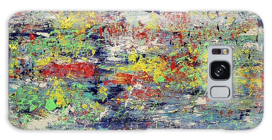 Abstract Galaxy Case featuring the painting Summer Morning by Angela Bushman