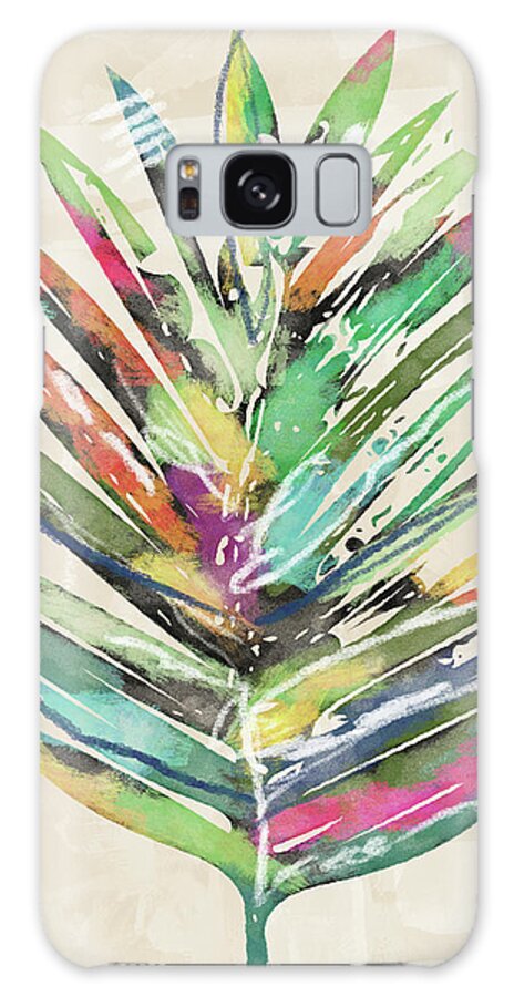 Tropical Galaxy Case featuring the mixed media Summer Palm Leaf- Art by Linda Woods by Linda Woods