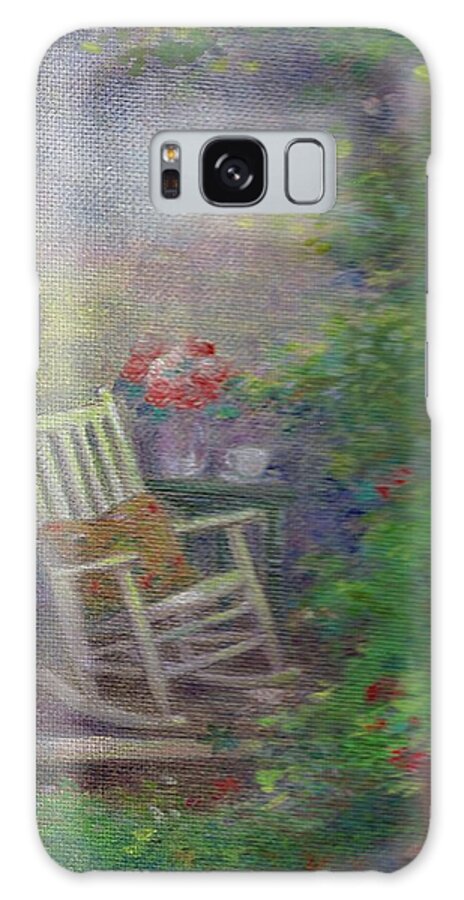 Illustrated Summer Porch Galaxy S8 Case featuring the painting Summer Porch and Rocker by Judith Cheng