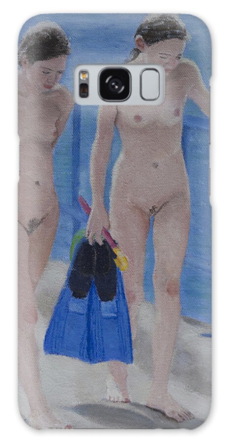 Nude Galaxy Case featuring the painting Sun Lovers by Masami Iida