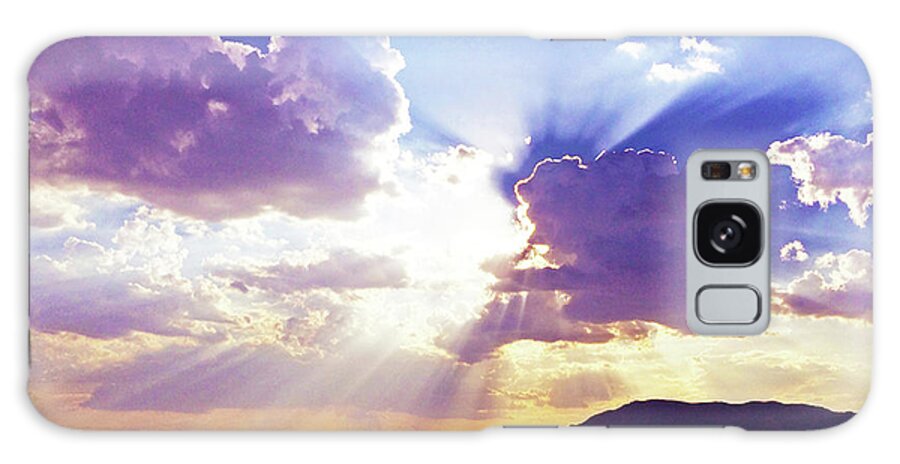 Sun Galaxy Case featuring the photograph Sun Rays Over The Desert by J Marielle