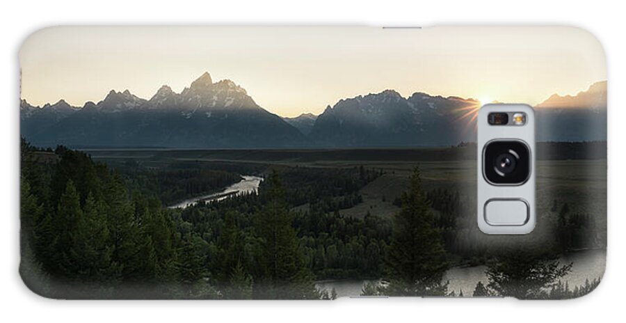 Grand Tetons Galaxy Case featuring the photograph Sun Setting over the Teton Range by James Udall