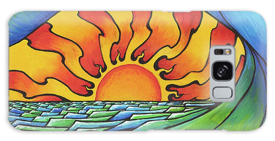 Surf Galaxy Case featuring the painting Sun through the Curl by Adam Johnson