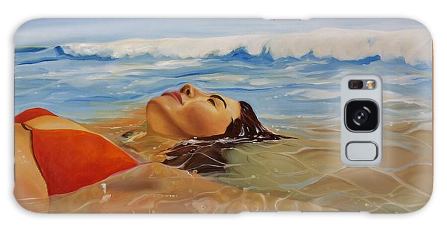 Landscape Galaxy Case featuring the painting Sunbather by Crimson Shults