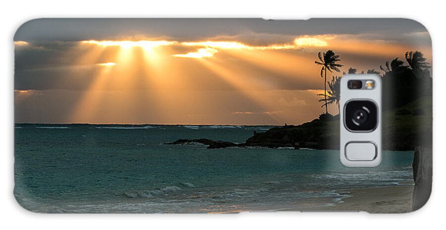 Sunrise Galaxy Case featuring the photograph Sunburst at Kailua by E Faithe Lester