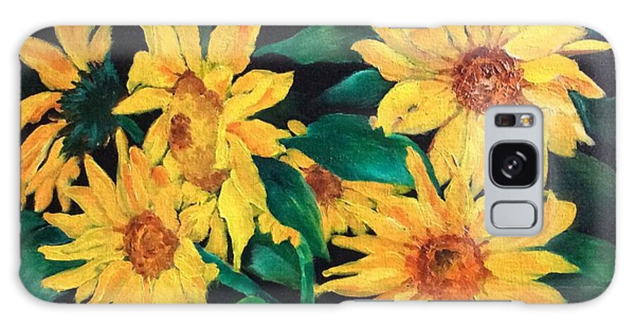 Flowers Galaxy Case featuring the painting Sunflowers by Ellen Canfield