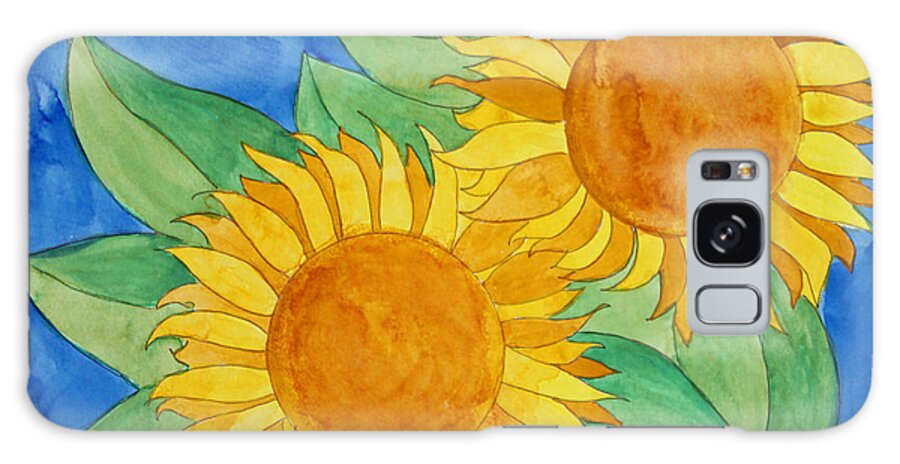 Sunflower Galaxy Case featuring the painting Sunflowers by Norma Appleton