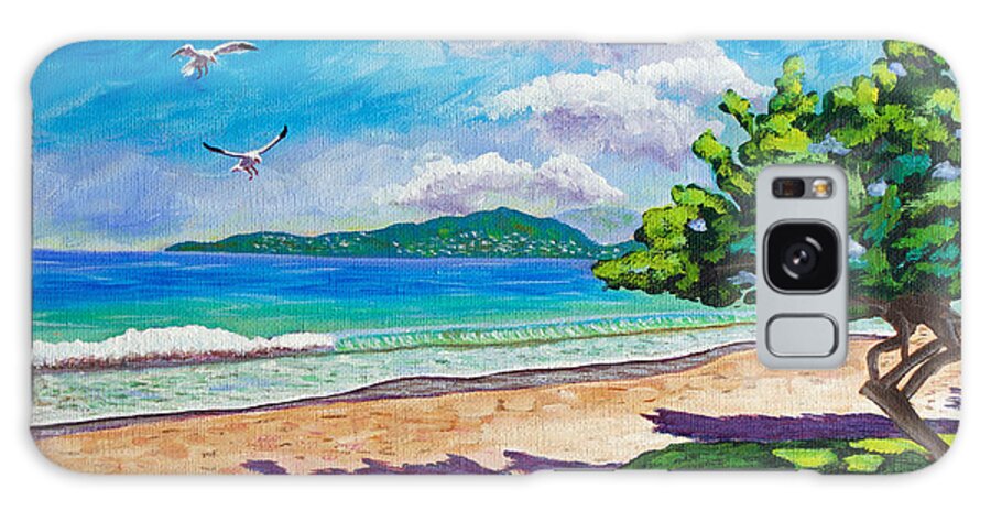 Grand Anse Beach Galaxy Case featuring the painting Sunlit by Laura Forde