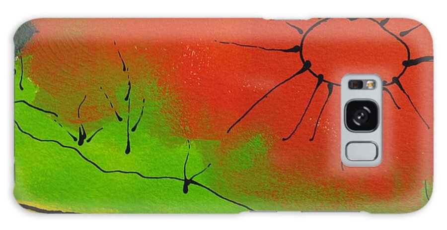 Abstract Galaxy Case featuring the painting Sunny Day by Louise Adams