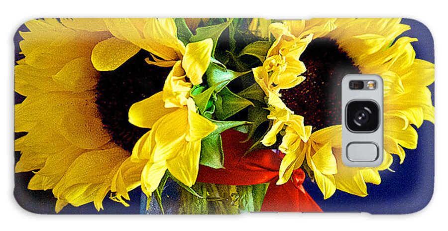 Sunflowers Galaxy Case featuring the photograph Sunny Trio by Barbara Zahno