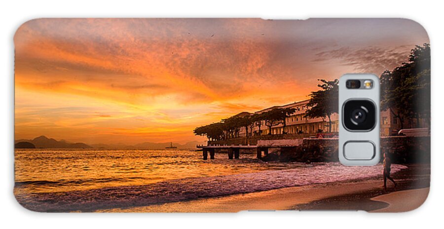 Beach Galaxy Case featuring the photograph Sunrise at Copacabana Beach Rio de Janeiro by Celso Bressan