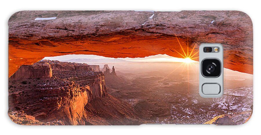 Canyonlands National Park Galaxy Case featuring the photograph Sunrise at Mesa Arch by Scott Law