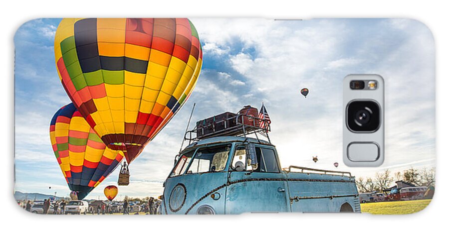 Arizona Galaxy Case featuring the photograph Sunrise Balloon Liftoff over VW Single Cab by Richard Kimbrough