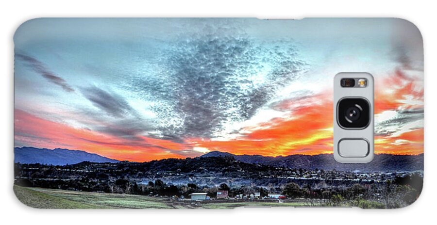 Sunrise Clouds Grass Farm Ranch Galaxy Case featuring the photograph Sunrise in Oak View two by Wendell Ward