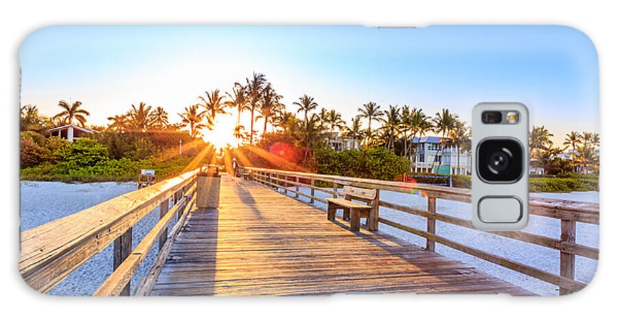 Beach Galaxy Case featuring the photograph Sunrise Naples Pier Florida by Hans- Juergen Leschmann