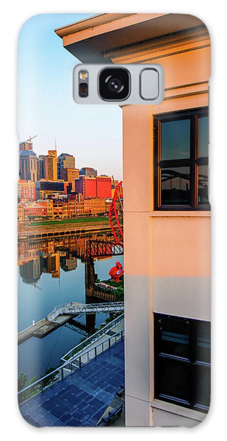 Nashville Skyline Galaxy Case featuring the photograph Sunrise on the Nashville Tennessee Skyline by Gregory Ballos
