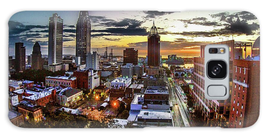 Mobile Galaxy Case featuring the photograph Sunrise Over Mobile and Government Street by Michael Thomas