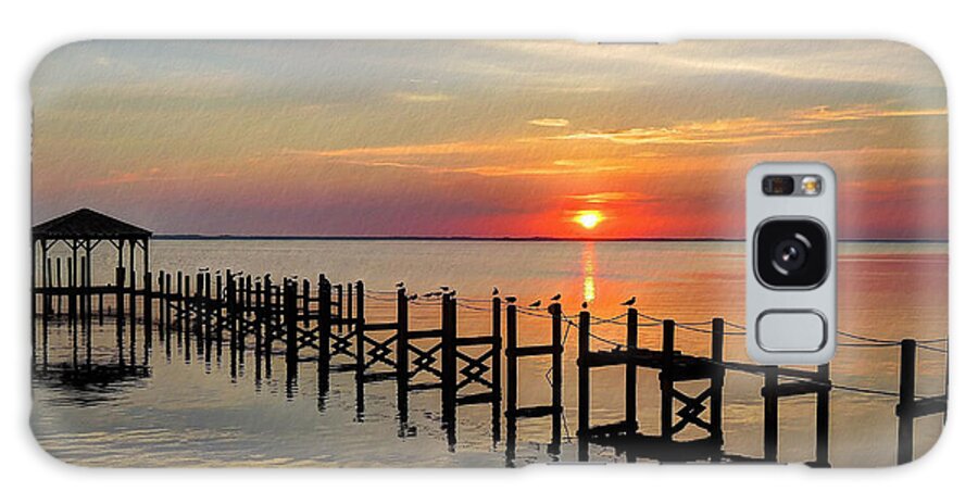 Sunset Galaxy Case featuring the photograph Sunset At Duck OBX by Jeff Breiman