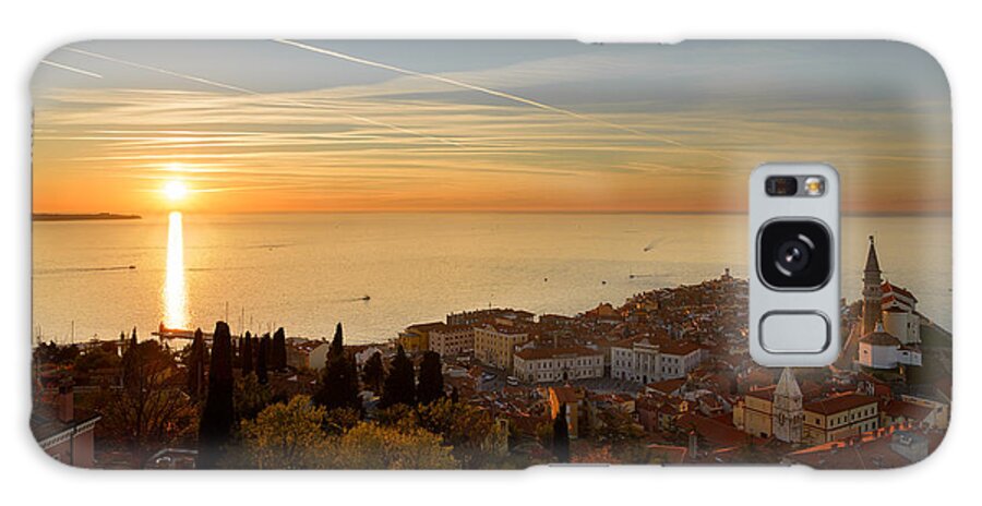 Piran Galaxy S8 Case featuring the photograph Sunset at Piran by Robert Krajnc