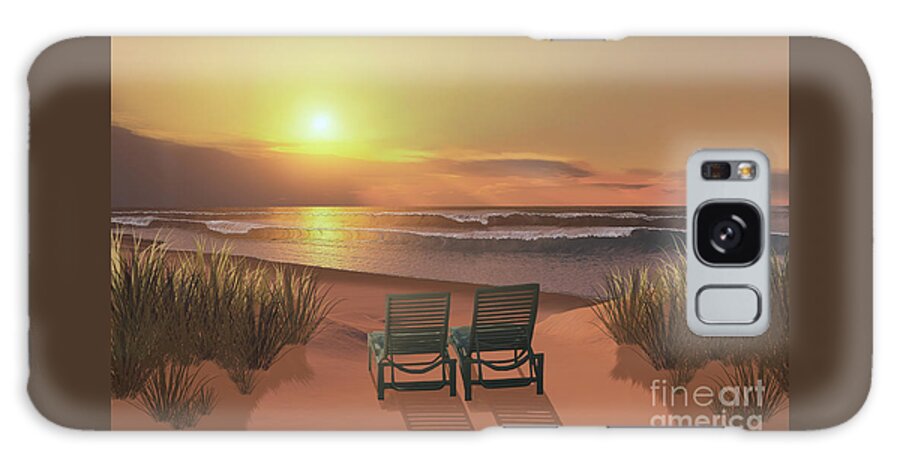 Lounge Chair Galaxy Case featuring the painting Sunset Beach by Corey Ford