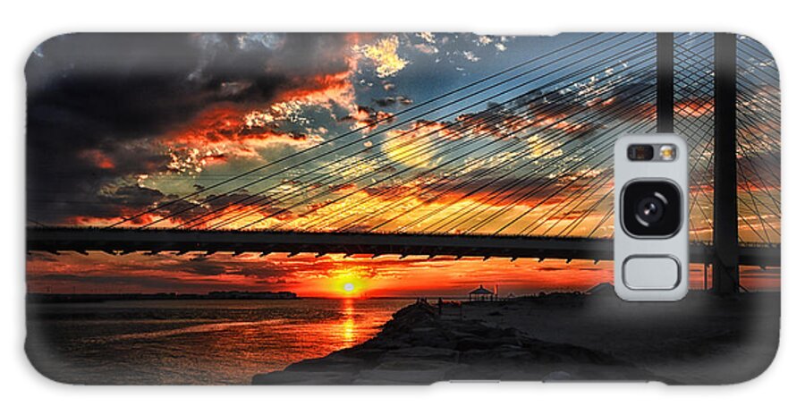 Indian River Bridge Galaxy Case featuring the photograph Sunset Bridge at Indian River Inlet by Bill Swartwout