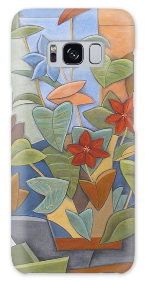 Sill Life Galaxy Case featuring the painting Sunset Flowerbed by Trish Toro