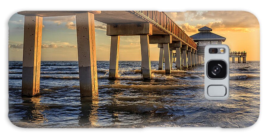 Beach Galaxy Case featuring the photograph Sunset Fort Myers Beach Fishing Pier by Edward Fielding