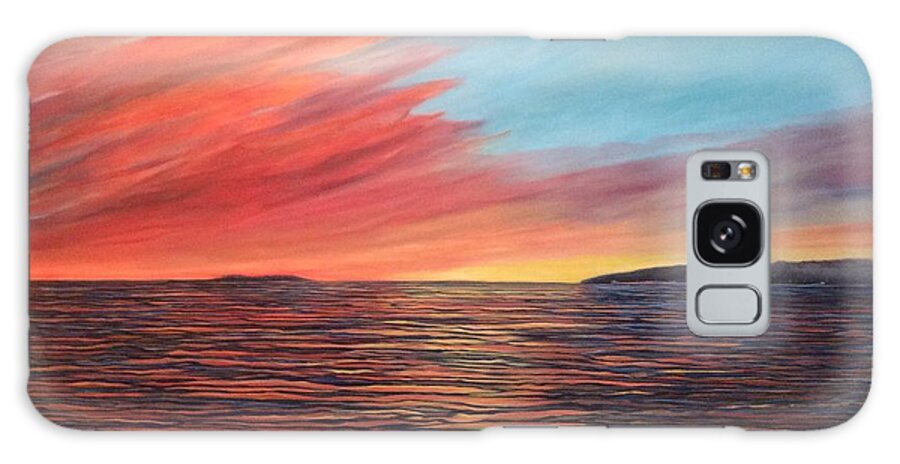 Landscape Galaxy Case featuring the painting Sunset Georgian Bay by Cynthia Blair