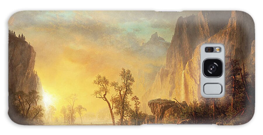 Bierstadt Galaxy Case featuring the painting Sunset in the Rockies by Albert Bierstadt